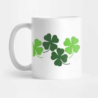 Four Leaf Clover Lucky Shamrocks in White Mug